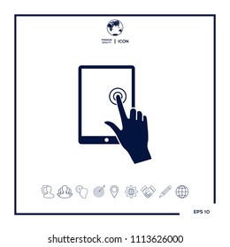 Touch screen tablet with click hand