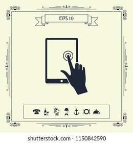 Touch screen tablet with click hand