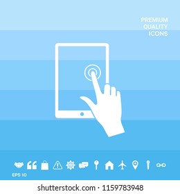 Touch screen tablet with click hand