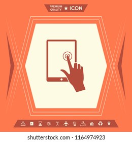 Touch screen tablet with click hand