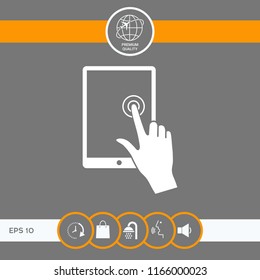 Touch screen tablet with click hand