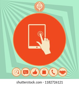 Touch screen tablet with click hand