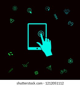 Touch screen tablet with click hand