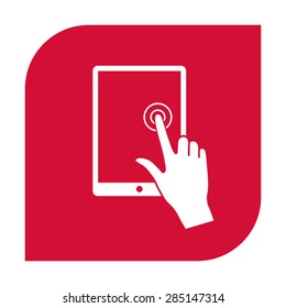 Touch screen tablet with click hand.