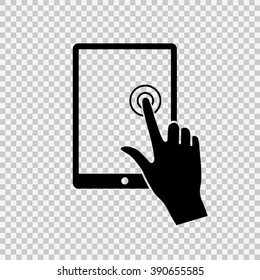 Touch screen tablet with click hand.