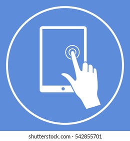 Touch screen tablet with click hand