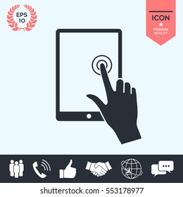 Touch screen tablet with click hand