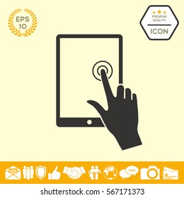 Touch screen tablet with click hand
