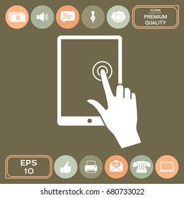 Touch screen tablet with click hand