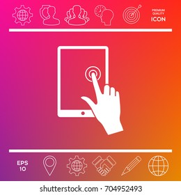 Touch screen tablet with click hand