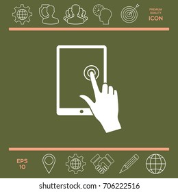 Touch screen tablet with click hand