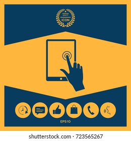 Touch screen tablet with click hand