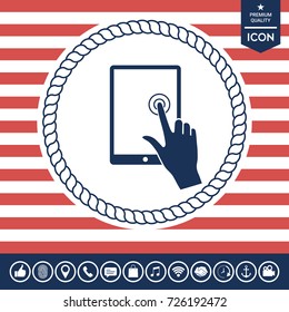 Touch screen tablet with click hand