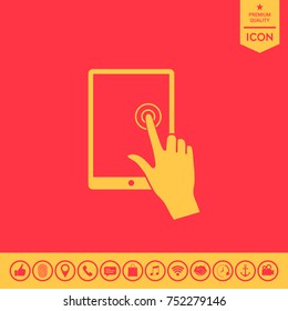 Touch screen tablet with click hand Touch screen tablet with click hand