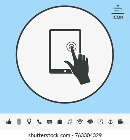 Touch screen tablet with click hand