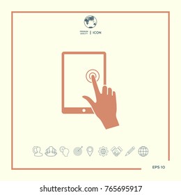 Touch screen tablet with click hand