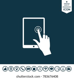 Touch screen tablet with click hand