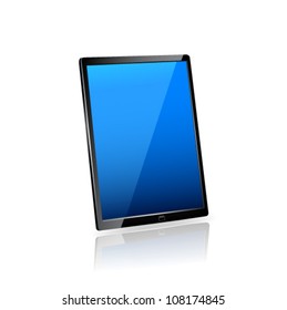 Touch screen tablet computer Isolated on white. Vector