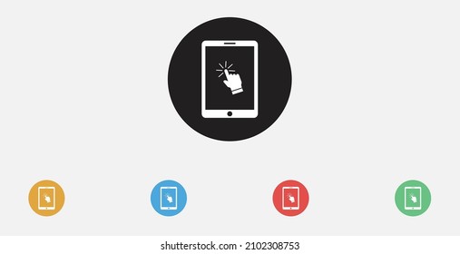 Touch screen tablet icon. Vector illustration. Set of colorful flat design icons. 