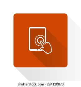 Touch screen tablet PC sign icon. Hand pointer symbol. 