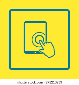 Touch screen tablet PC sign icon. Hand pointer symbol. 