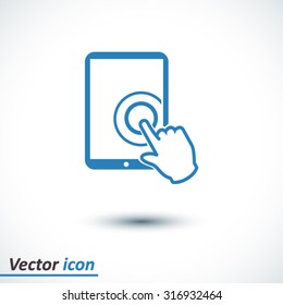 Touch screen tablet PC sign icon. Hand pointer symbol. 