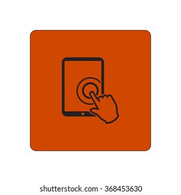 Touch screen tablet PC sign icon. Hand pointer symbol. 