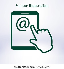 Touch screen tablet PC sign icon. 