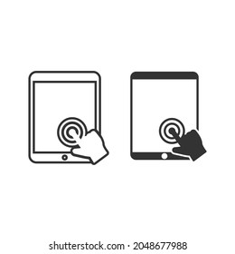 Touch screen tablet vector icon illustration sign 