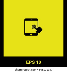 Touch screen vector black icon. Isolated illustration. Business picture.