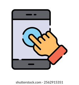 Touch screen vector design in trendy style