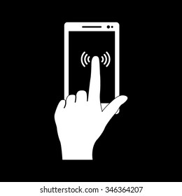 touch screen vector icon isolated on black