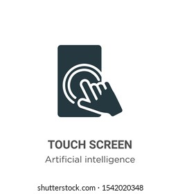 Touch screen vector icon on white background. Flat vector touch screen icon symbol sign from modern augmented reality collection for mobile concept and web apps design.