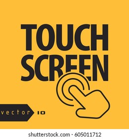 Touch screen vector illustration on yellow background