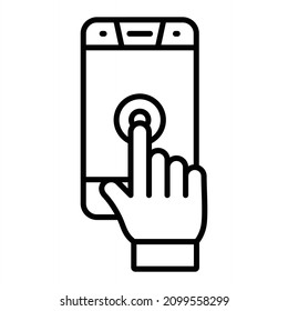 Touch Screen Vector Outline Icon Isolated On White Background
