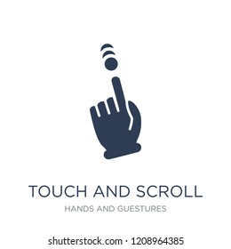 Touch and scroll gesture icon. Trendy flat vector Touch and scroll gesture icon on white background from Hands and guestures collection, vector illustration can be use for web and mobile, eps10