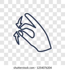 Touch and scroll gesture icon. Trendy linear Touch and scroll gesture logo concept on transparent background from Hands collection