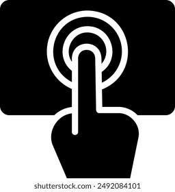 Vector de ilustración de icono de glifo de sensor táctil