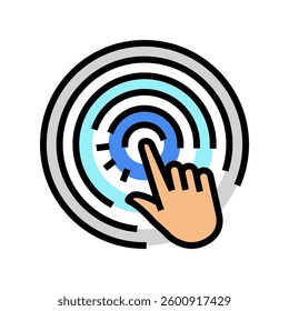 touch sensor social robotics color icon vector. touch sensor social robotics sign. isolated symbol illustration