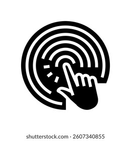 touch sensor social robotics glyph icon vector. touch sensor social robotics sign. isolated symbol illustration