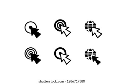 touch set icon. click set web vector on white background editable eps10 - Vector