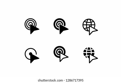 touch set icon. click set web vector on white background editable eps10 - Vector