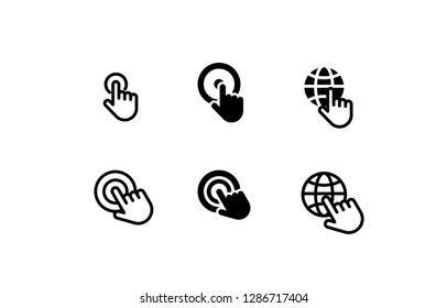 touch set icon. click set web vector on white background editable eps10 - Vector