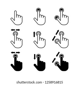 touch set icon vector on white background editable eps10