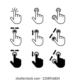 touch set icon vector on white background editable eps10