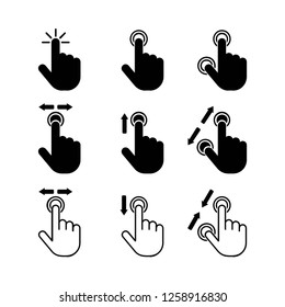 touch set icon vector on white background editable eps10