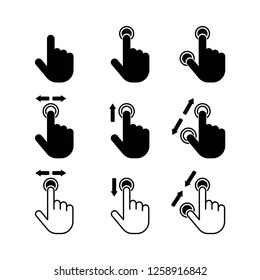 touch set icon vector on white background editable eps10