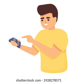 Touch smartphone icon. Cartoon of touch smartphone vector icon for web design isolated on white background