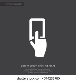 touch smartphone icon, on dark background