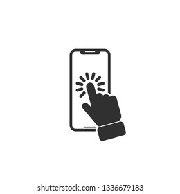 Touch smartphone icon in simple design. Vector illustration.